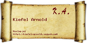 Kiefel Arnold névjegykártya